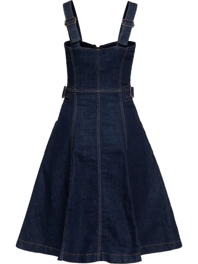 QUEEN KEROSIN Damen Swing Kleid Denim-L Blau