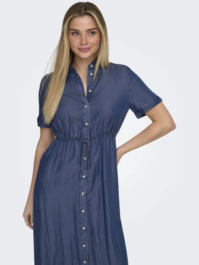 Only blousejurk dark blue denim