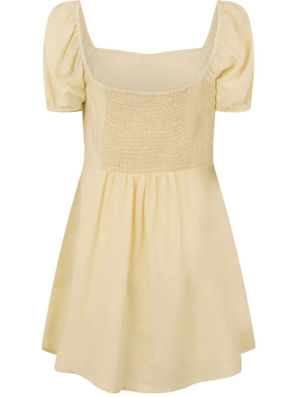 Jack Wills Dames/Dames Mini Jurk met Ruches Pofmouwen (Boter) geel, foto 2