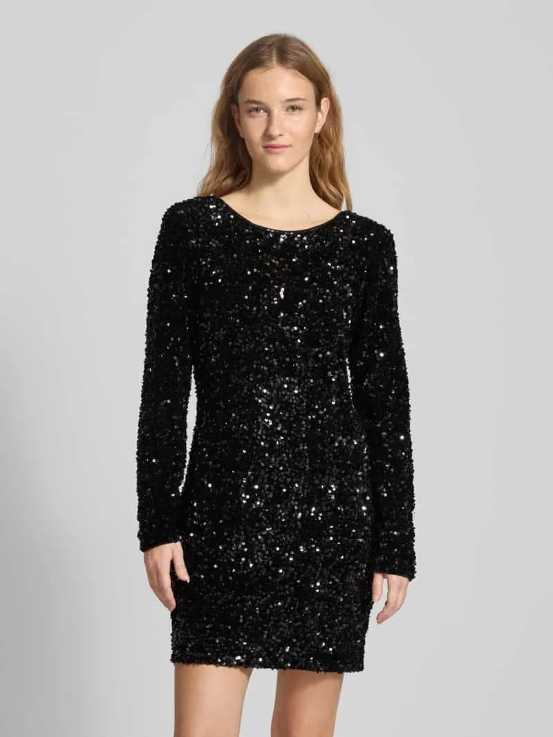 Only Nauwsluitende cocktailjurk met pailletten, model 'CONFIDENCE' Metallic zwart