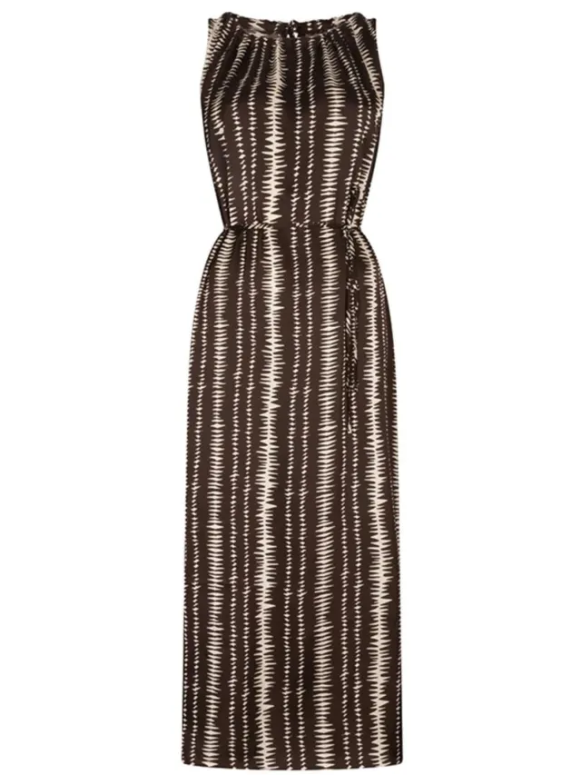 Lofty Manner Dress Rox - Brown Stripe Print Bruin
