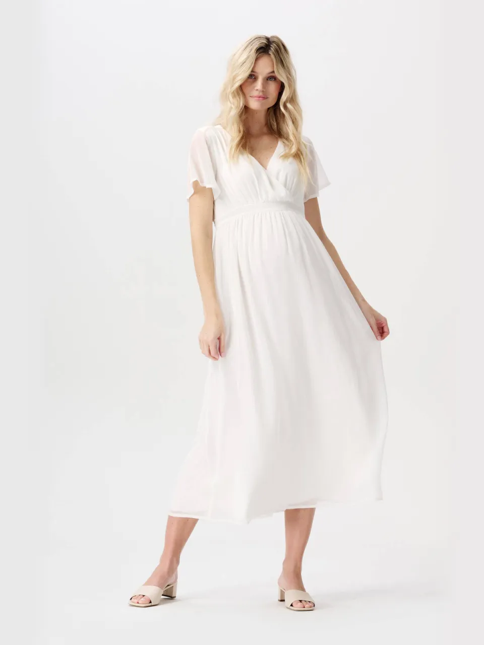 Noppies Amelie zwangerschapsjurk offwhite
