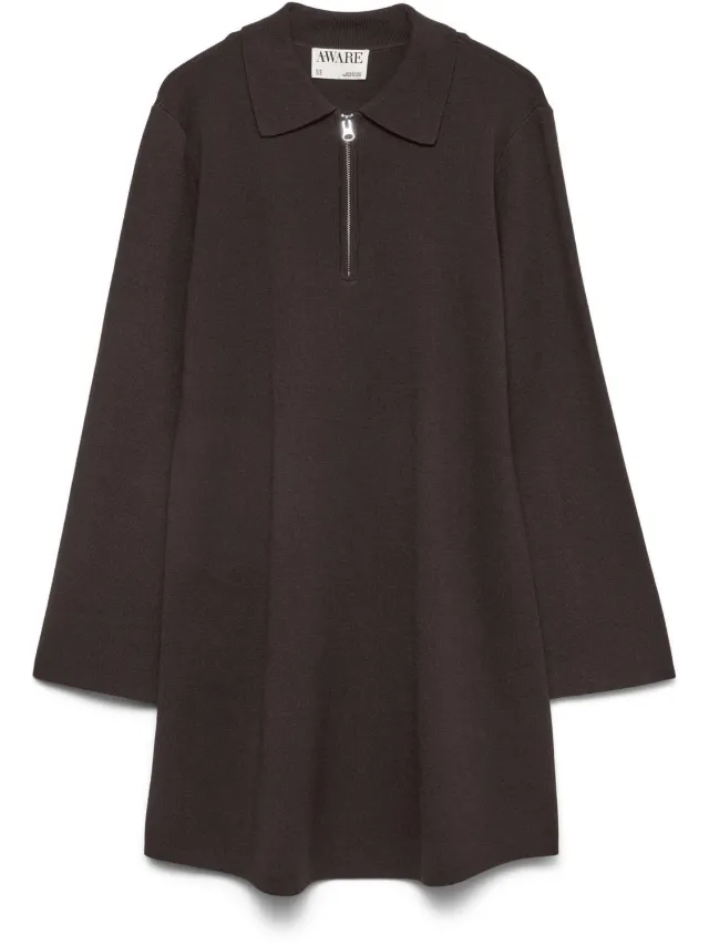 Vero Moda Curve Gebreide jurk AWCHANNA Korte jurk Chocolate Torte 1