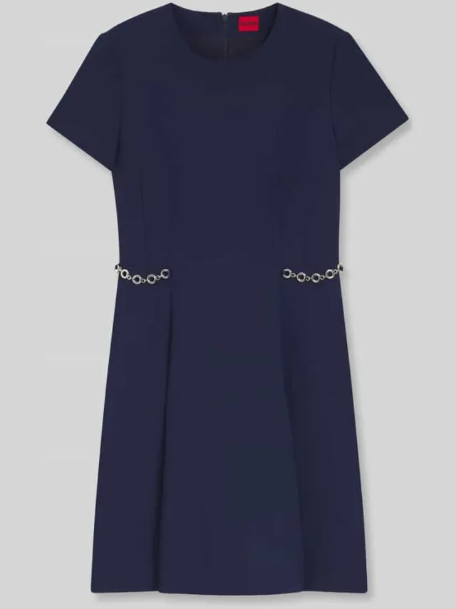 Hugo Kokerjurk met paillettendetails model 'KAELYN' marineblauw, foto 2