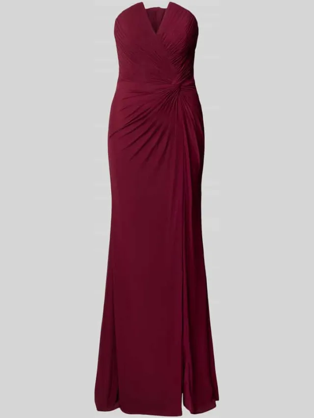 Mascara off-shoulderjurk met knoopdetail Bordeaux