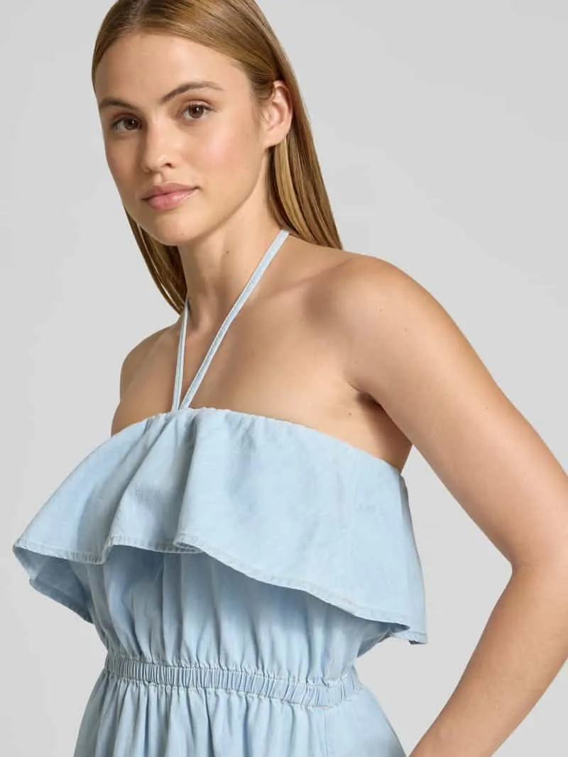 drykorn Jeansjurk met halternek model 'LUMIRA' lichtblauw, foto 5