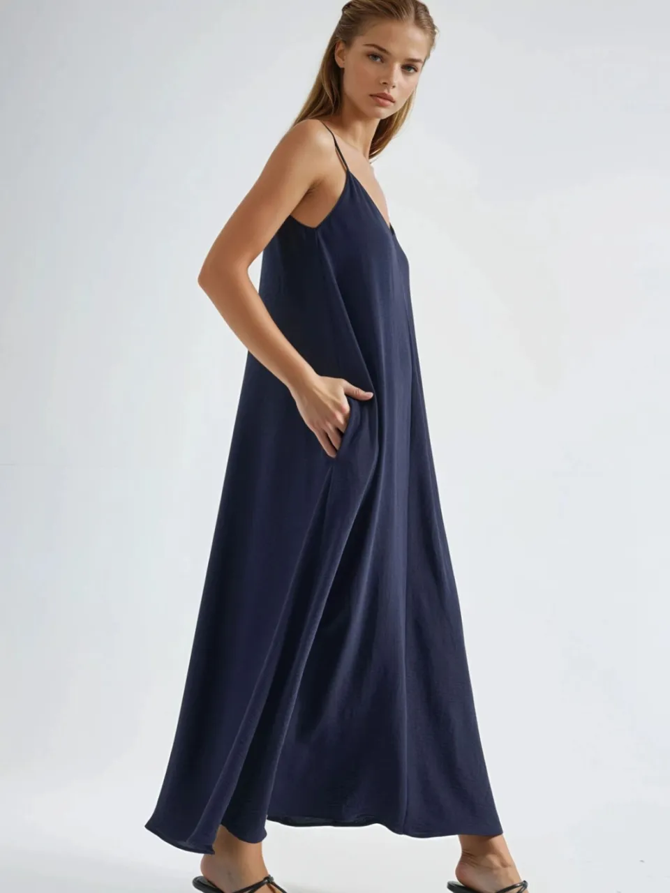 Hiccup A-Form Maxi-jurk marineblauw, foto 2
