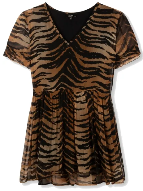 Alix The Label Casual jurk dames Zwart dessin