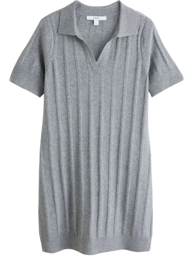 Next Dames - Superzachte mini-polojurk met korte mouwen - Grijs Grey