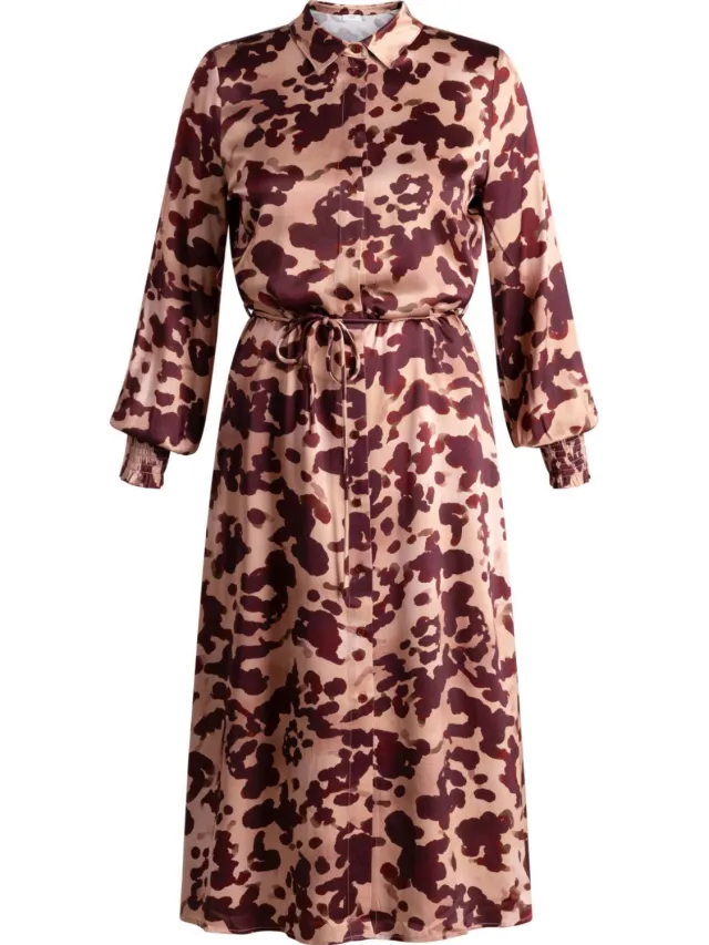 Yest Curve jurk Plus Size met ceintuur en print - meerkleurig Multi