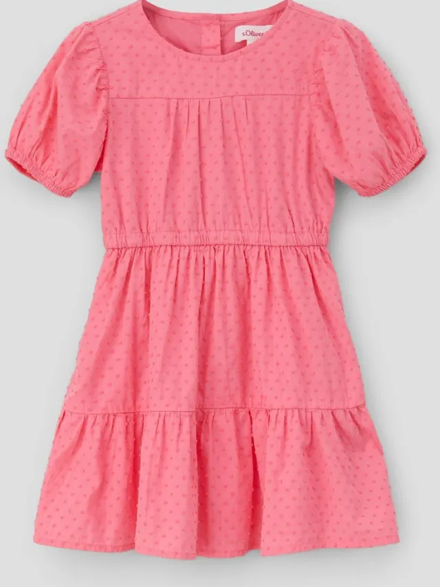 S.Oliver female - Jurk met plooien en uitsnijdingen roze