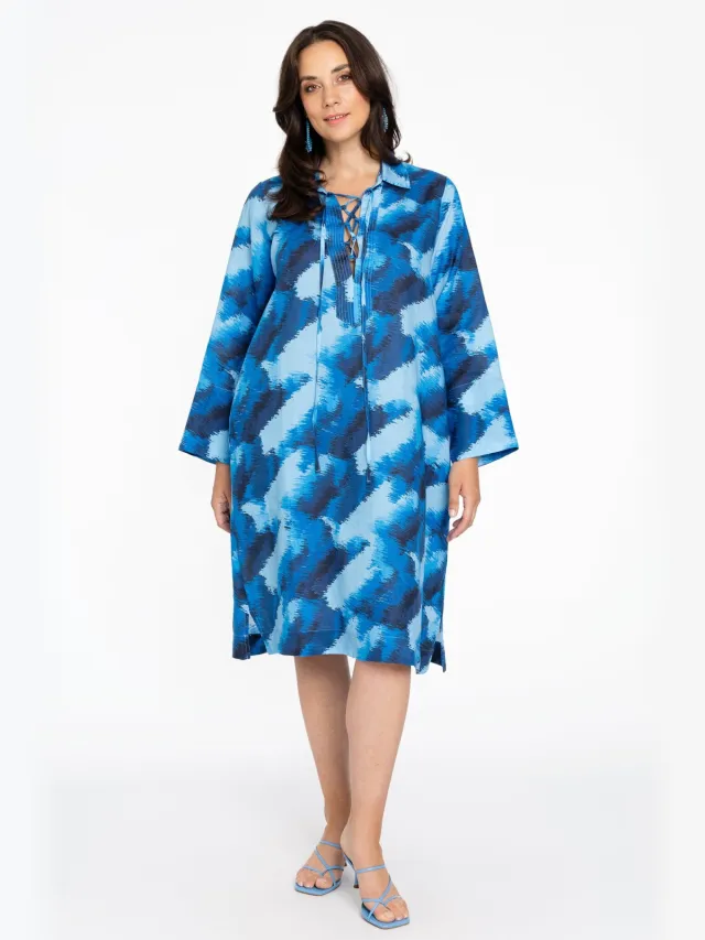 Yoek Jurk met koordjes | Blauw
