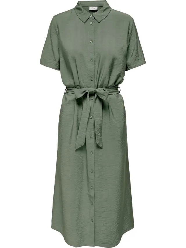 JDY JDYSOUL LIFE S/S SHIRT MIDI DRESS WVN DI - Dames - Maxi jurken Sea Spray