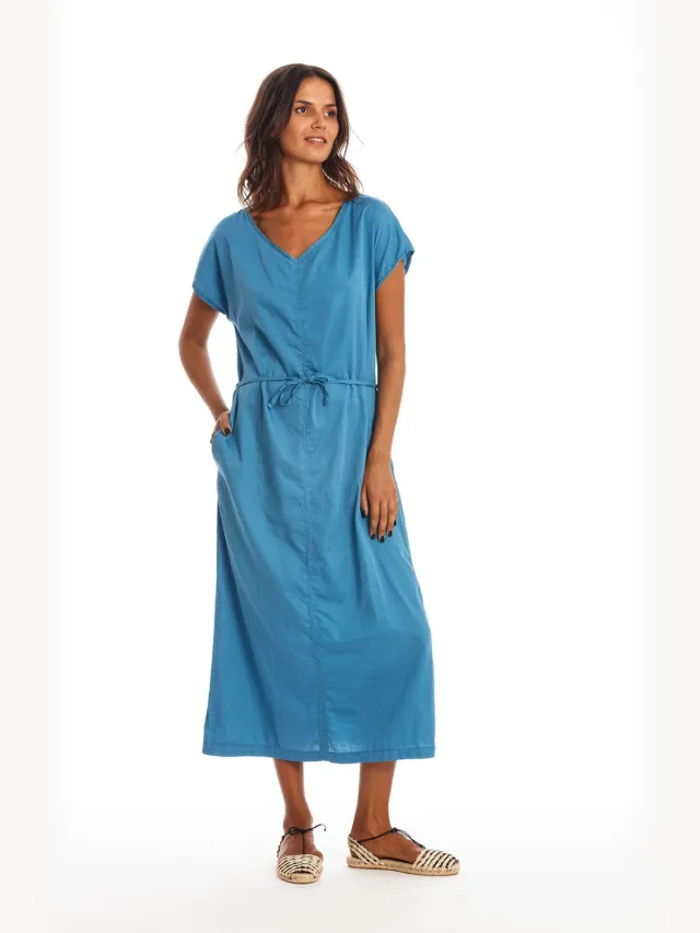 RAVENS VIEW IBIZA dames vegan Kaftanjurk Tessa Maui Blauw
