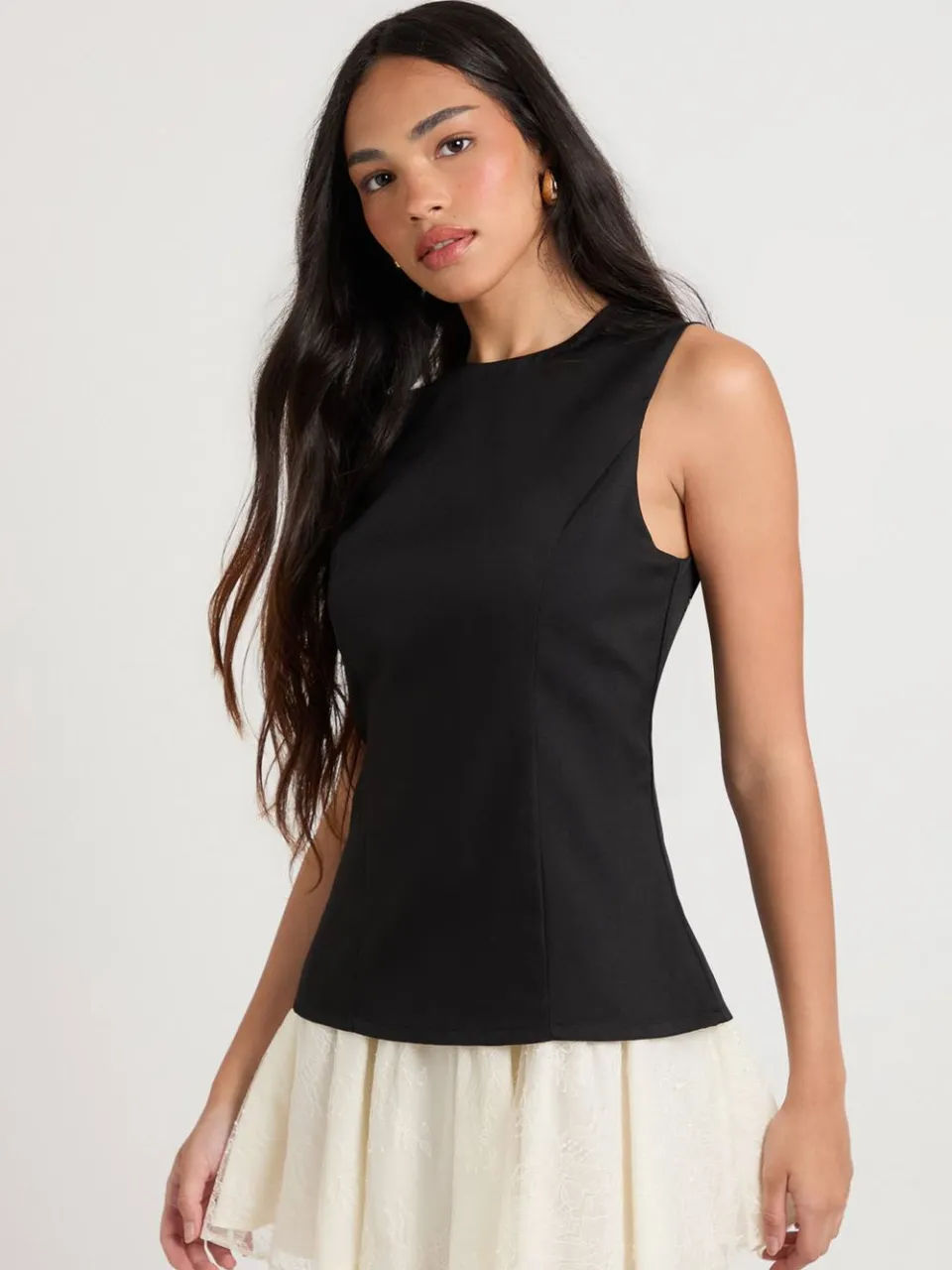 boohoo Dames Kanten Rok Getailleerde Mini Jurk zwart, foto 3
