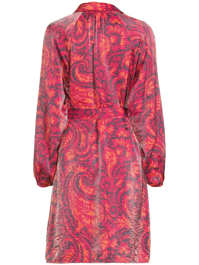 Geisha blousejurk met print - roze