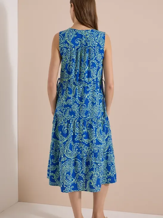 cecil Midijurk met V-hals en print blauw, foto 2