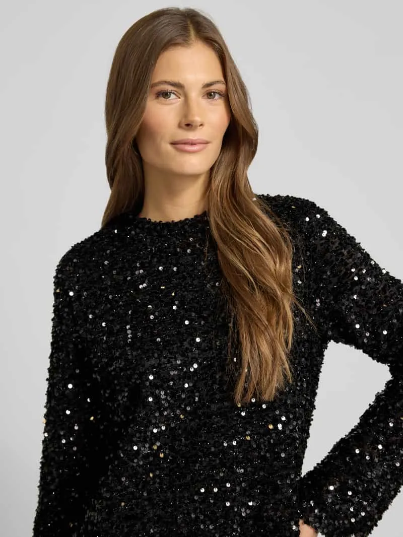Jake*s Collection Knielange jurk met pailletten zwart, foto 5