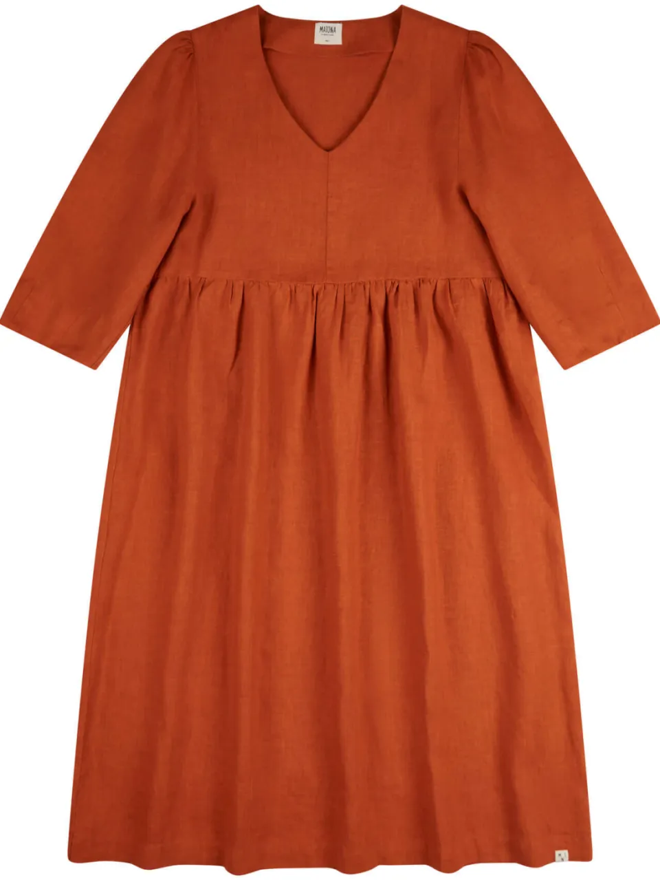 MATONA dames vegan Midi Jurk Elegant Squash Oranje, foto 2