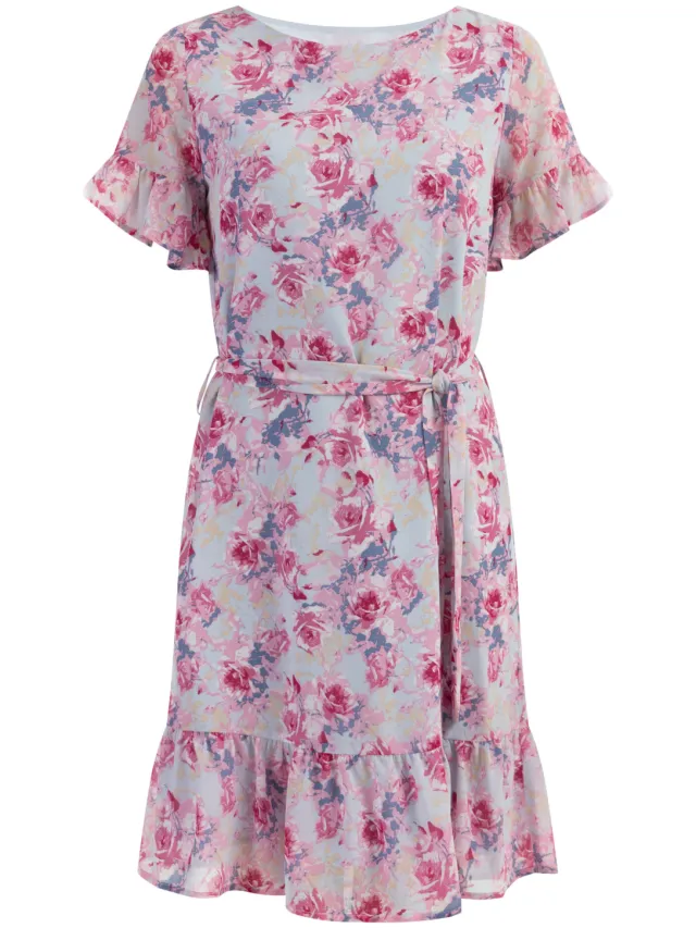 Usha Jurk Dames Roze lichtblauw, foto 2