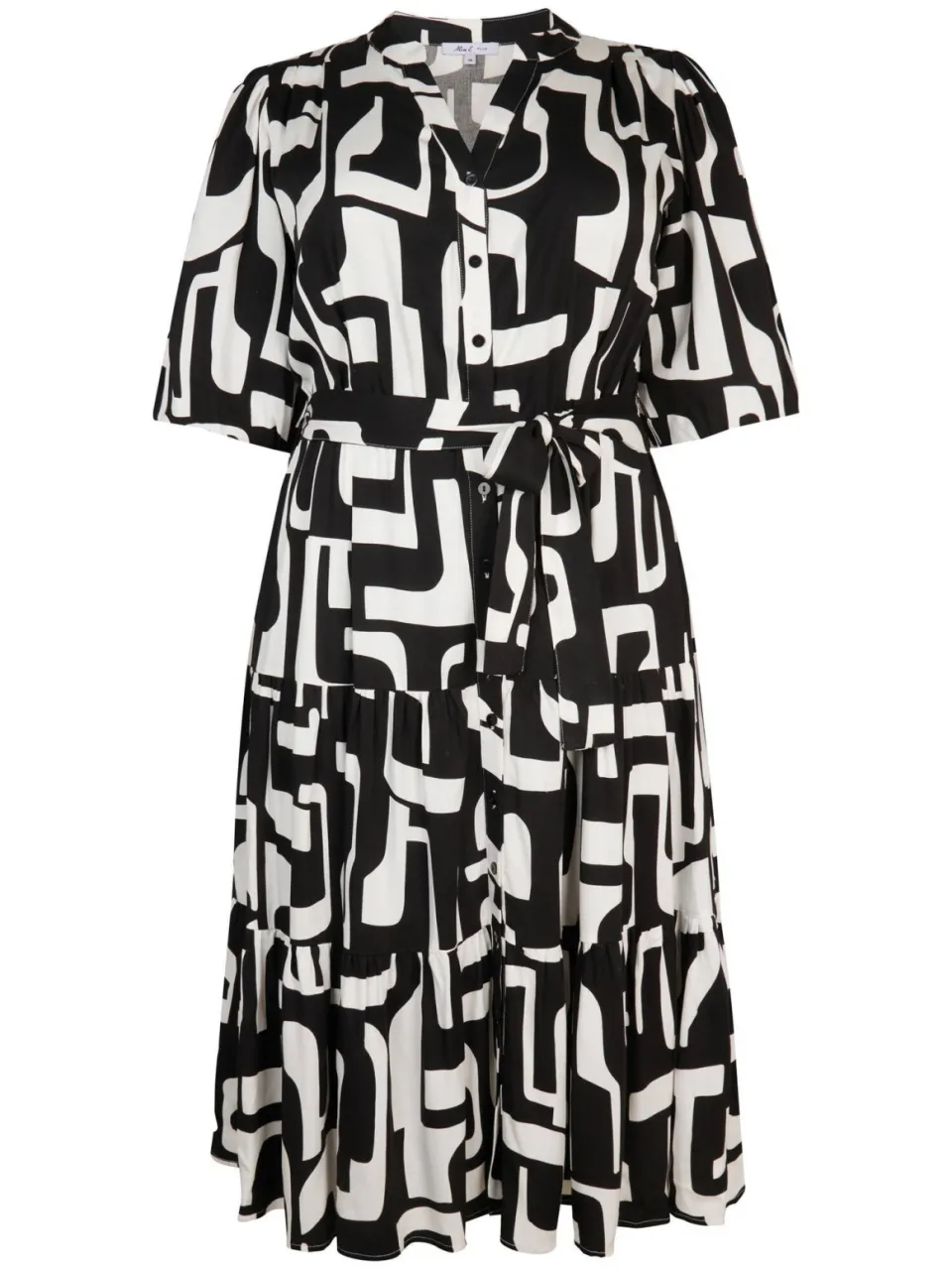 Miss Etam Plus midi jurk zwart, foto 2