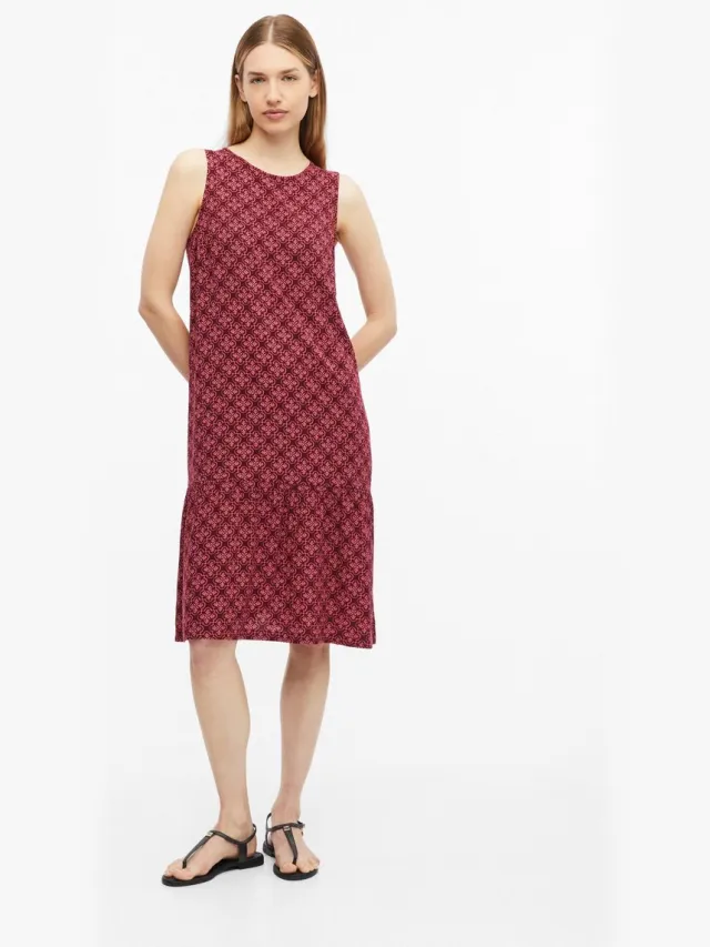 S.Oliver female - Gestreepte jurk van viscose bordeaux