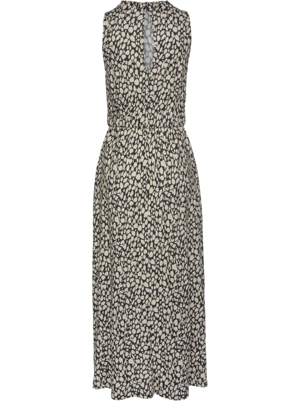 Jersey jurk zwart/beige geprint, foto 3