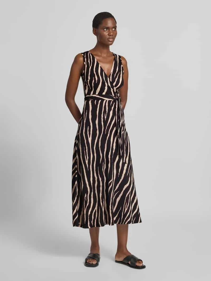 Zero midi-jurk met all-over dierenprint zwart, foto 3