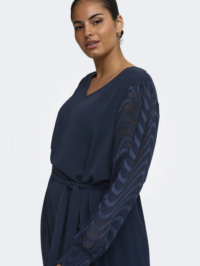 Only Carmakoma Plus-lijn midi jurk - donkerblauw, foto 6