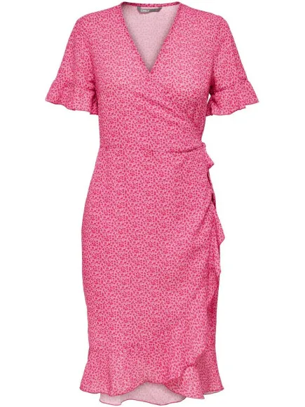 Only Onlsandy ss wrap dress ptm lila Paars