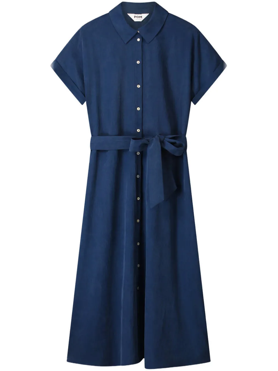 POM Amsterdam midi blousejurk met ceintuur - blauw, foto 2