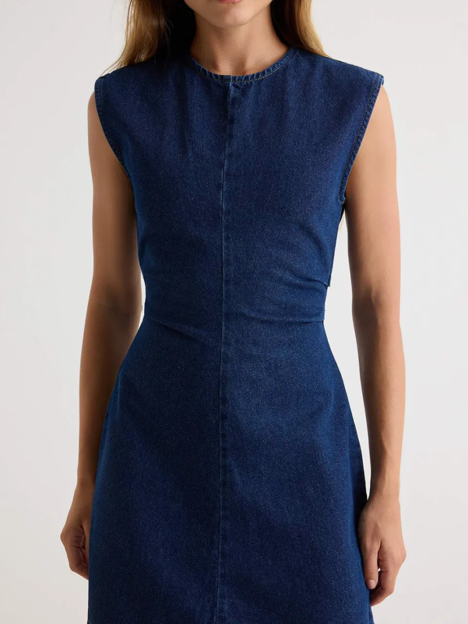 Trendyol TRENDYOLMİLLA Dames Donkerblauw Effen Kort / Mini Mouwloos Bodycon Jurken, foto 2