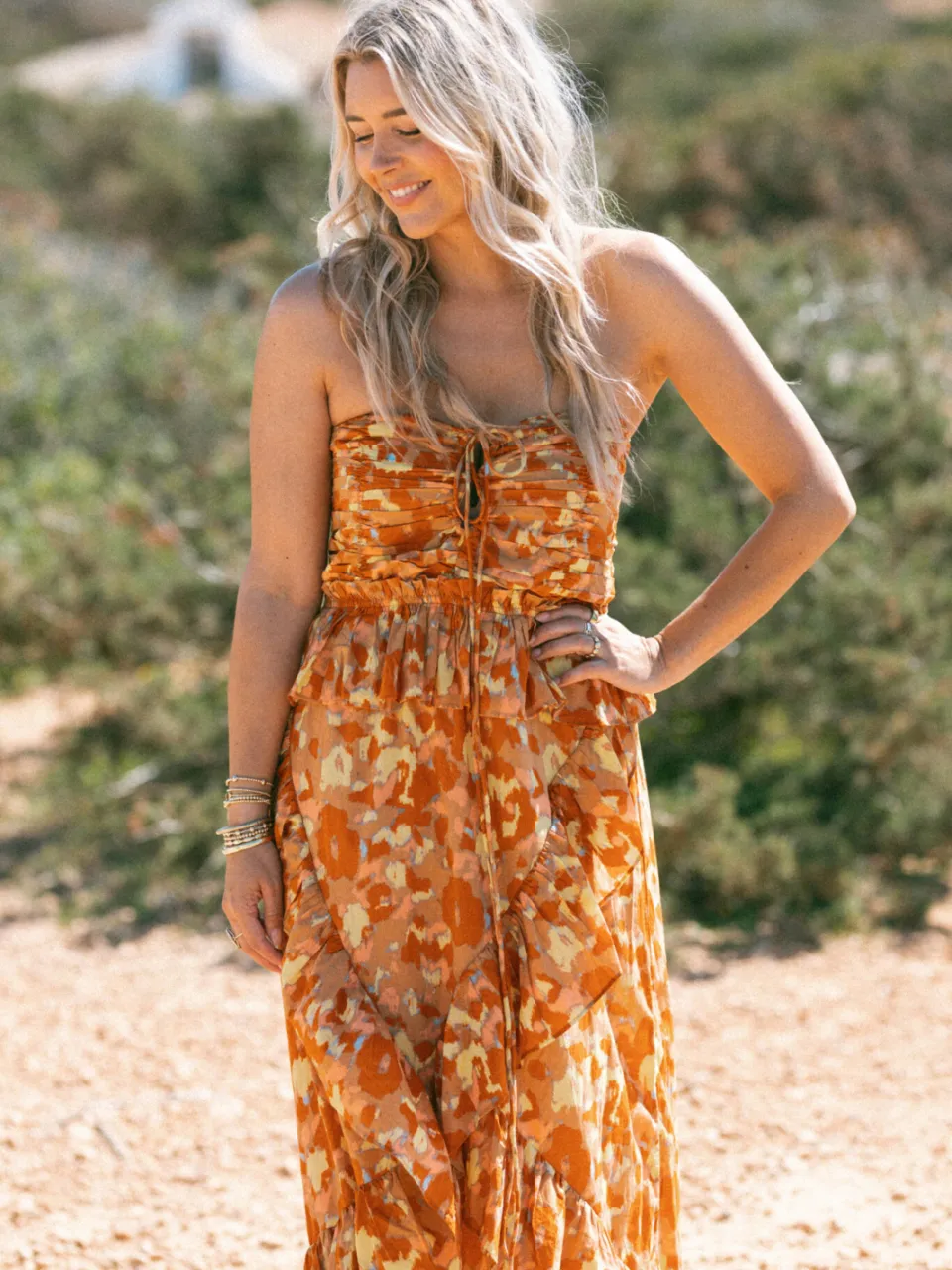 Bolina Island maxi jurk oranje, foto 3