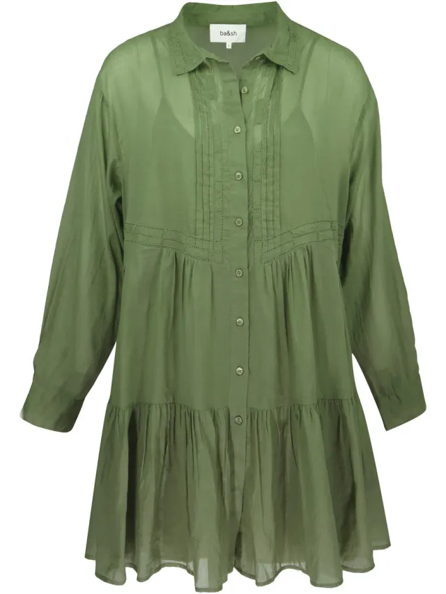 Ba&sh korte kaki jurk Cosima - maat 34 (1) Groen