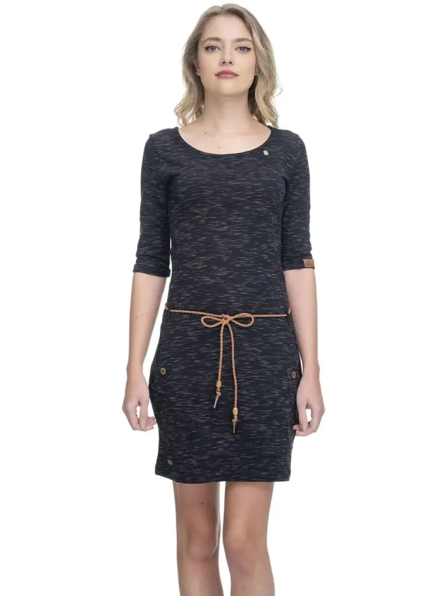 Damesjurk Ragwear Tanya Slub zwart