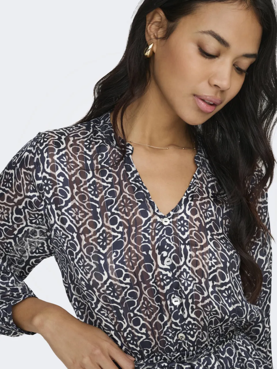 Only zomerjurk met paisley print met lurex blauw, foto 7