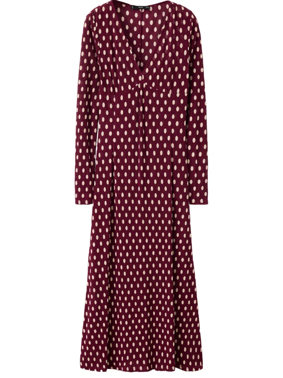 Mango midi jurk met stippen - donkerrood, foto 2
