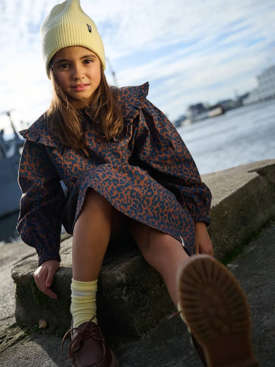 Tumble 'n Dry korte a-lijn jurk met panterprint donkerbruin, foto 4