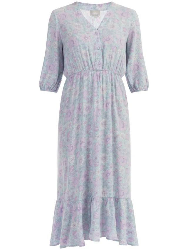 Usha midi-jurk Dames Turkoois Veelkleurig, foto 2