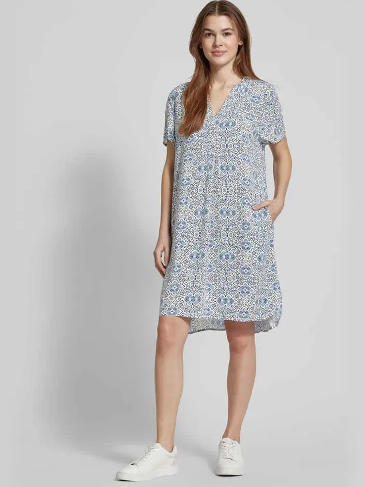 Christian Berg Woman Selection Knielange jurk van viscose met steekzakken blauw, foto 4