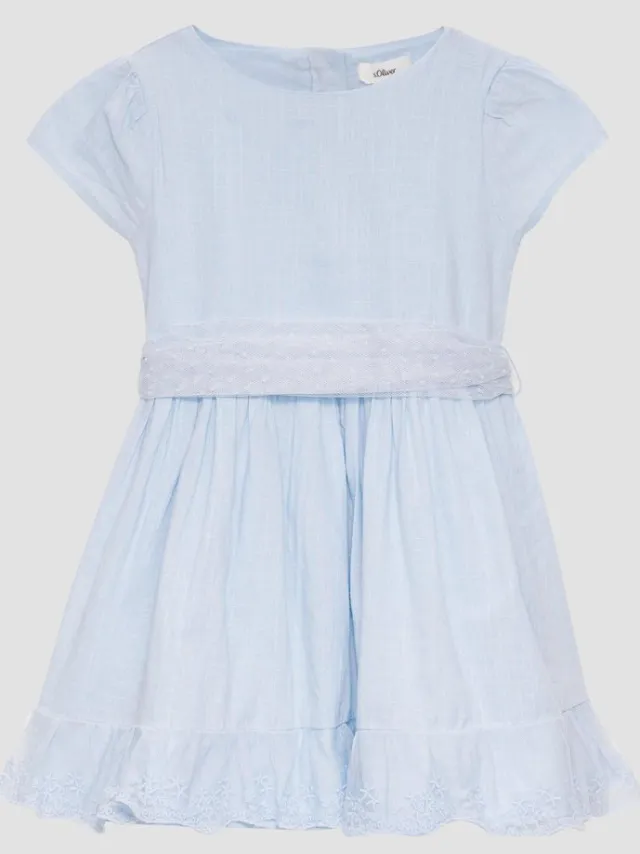 S.Oliver female - Formele jurk met een tule riem en kanten details hemelsblauw