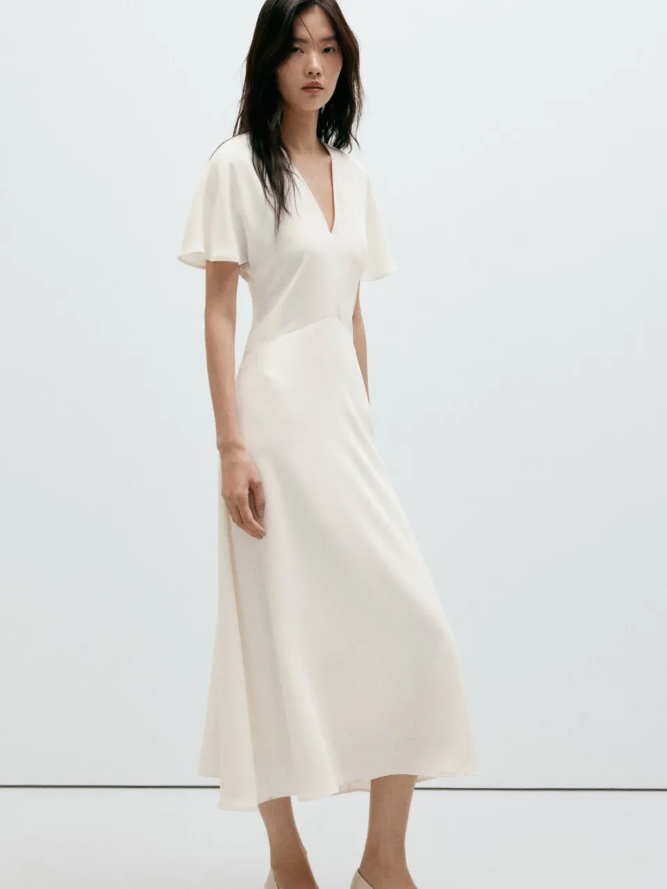 Mango midi jurk - ecru, foto 4