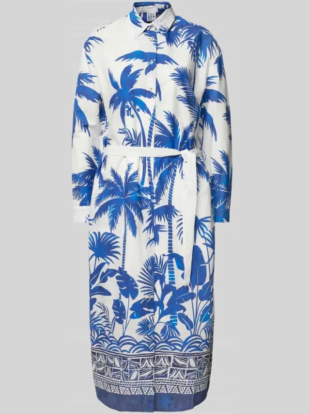 Emily Van den Bergh Midi-jurk met doorknoopsluiting blauw, foto 2
