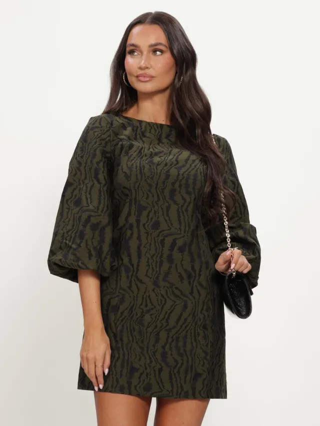 Y.A.S. YAS Dames Jurken Yasolivine 3/4 Dress - Groen