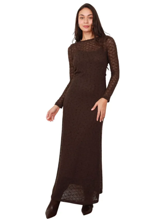 La Modeuse Lange Jurk La Modeuse 76728_P181737 Bruin
