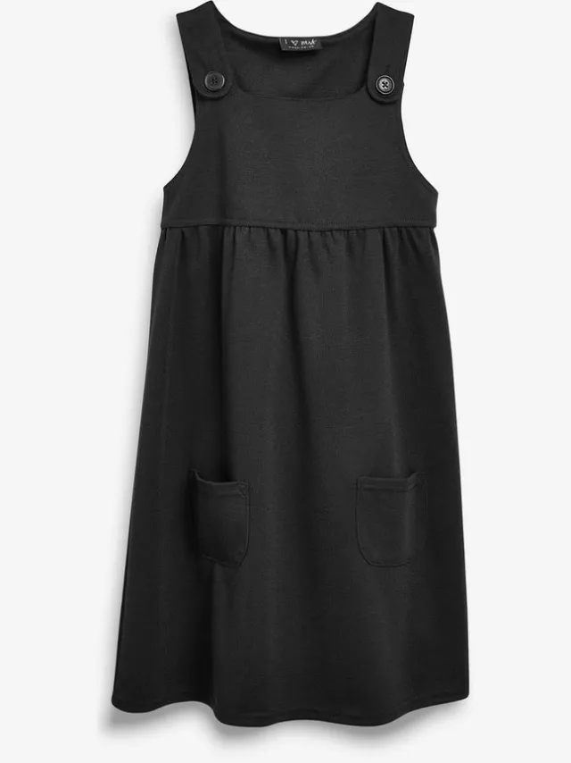 Next Meisjes - Jersey schoolovergooier met stretch - Zwart Black