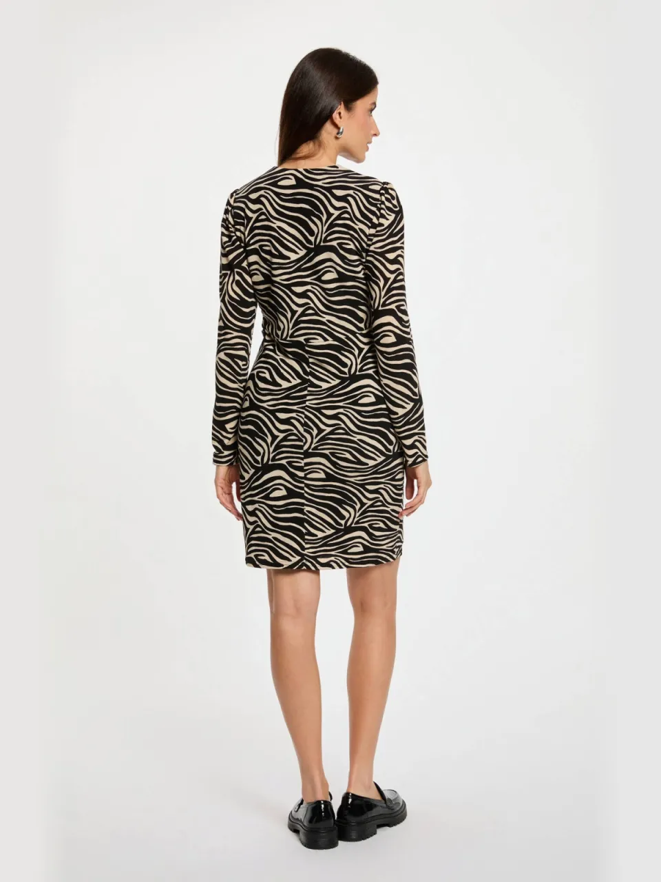 Morgan korte jurk met zebraprint ecru, foto 3