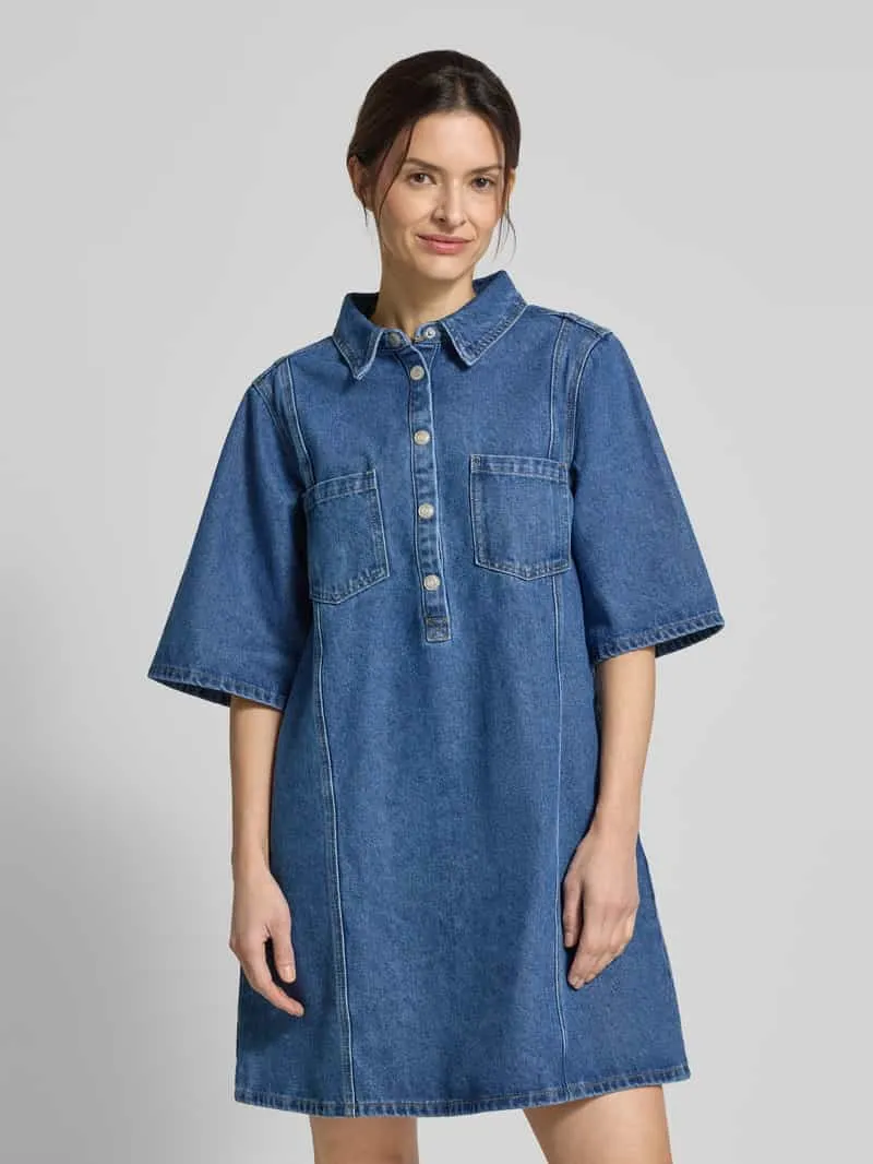 Lollys Laundry Denimjurk met borstzakken model 'Mola' Blauw