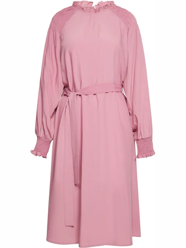 Usha midi-jurk nowles roze
