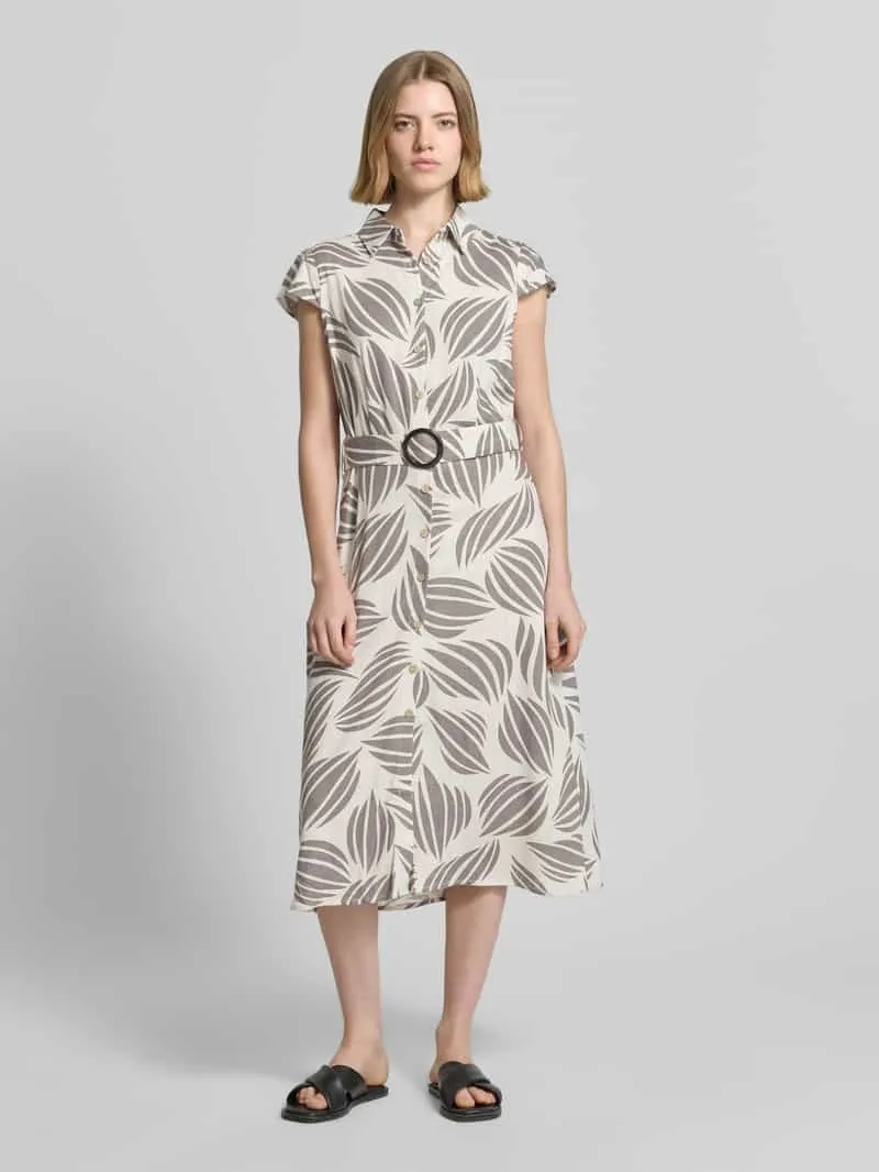 Apricot Midijurk van viscosemix met linnengehalte Zand